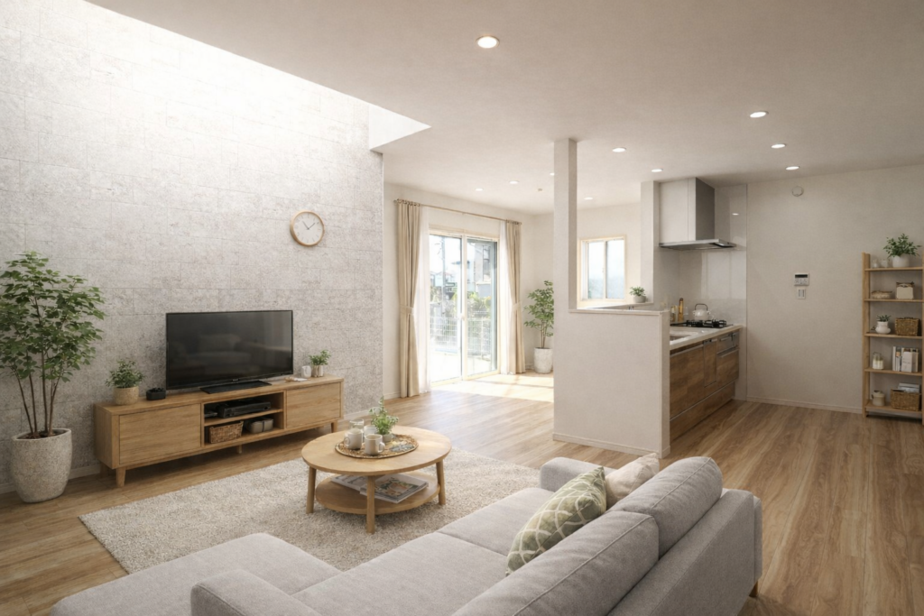 シンプルなデザインを中心としたデザインのナチュラルモダン