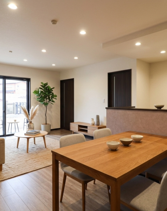 太陽の光が差し込む角地のお家